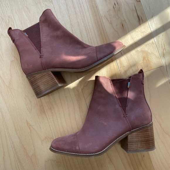 Toms Esme Leather Booties in Burnt Henna - Picture 3 of 5